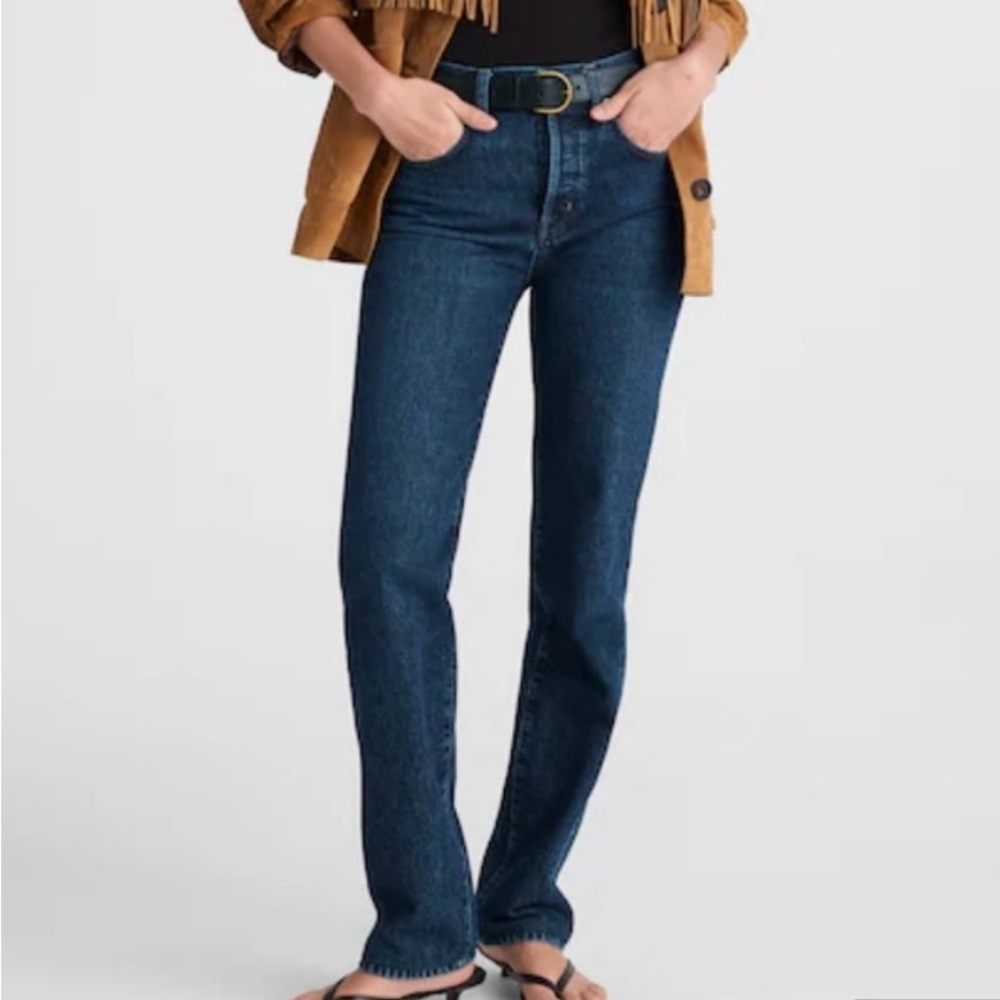 Madewell Straight-Leg Jeans in Dark Blue Denim